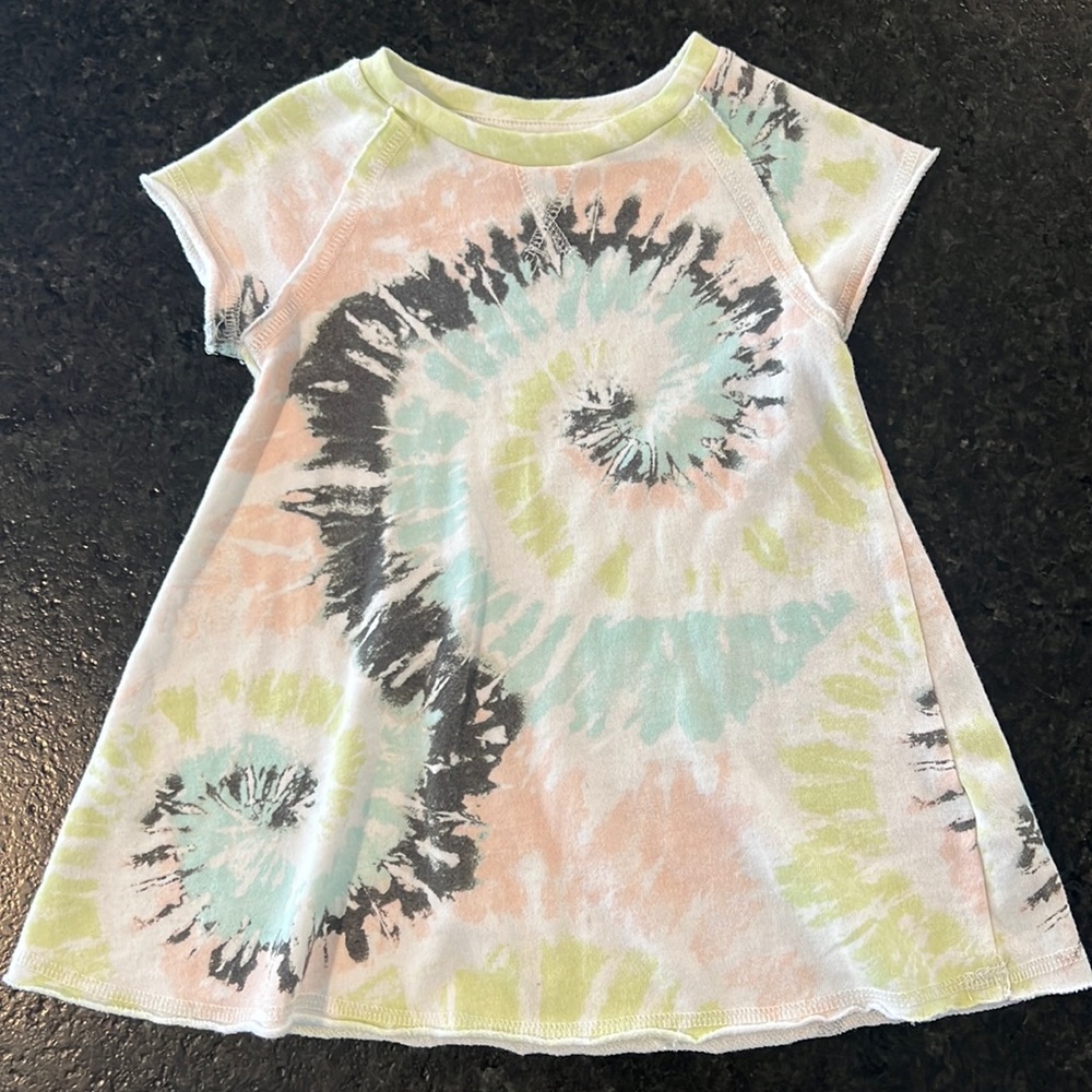 Grayson Soft Terry Tie-Dye Spiral Swing Dress - Pastel Multi
